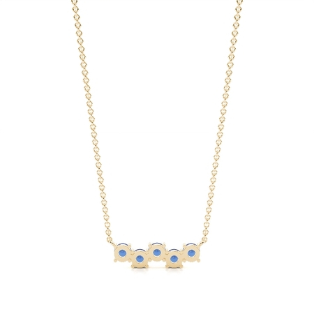 Abwechselnder runder blauer Saphir Halskette