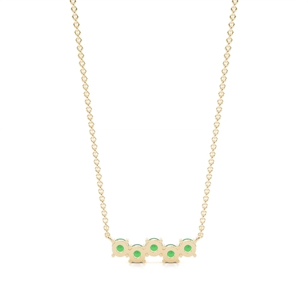 Abwechselnder runde Smaragd  Halskette