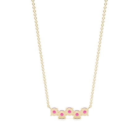 Abwechselnde runde Rubin Halskette