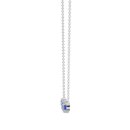 Abwechselnder runder blauer Saphir Halskette