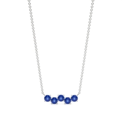 Abwechselnder runder blauer Saphir Halskette