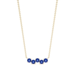 Abwechselnder runder blauer Saphir Halskette