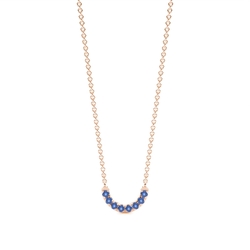 Blue Sapphire Smiley delicate necklace