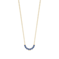 Blue Sapphire Smiley delicate necklace