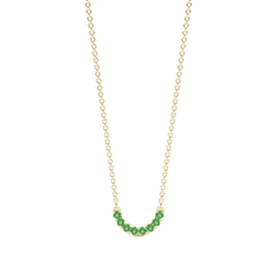 Emerald Smiley delicate necklace