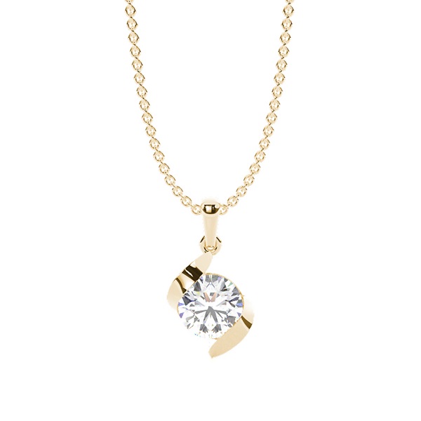 Twisted curve look Solitaire Pendant