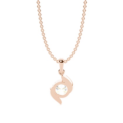 Solitaire-Anhänger mit verdrehter Kurve