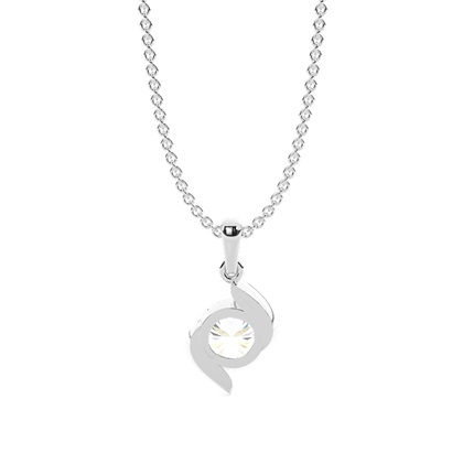 Solitaire-Anhänger mit verdrehter Kurve