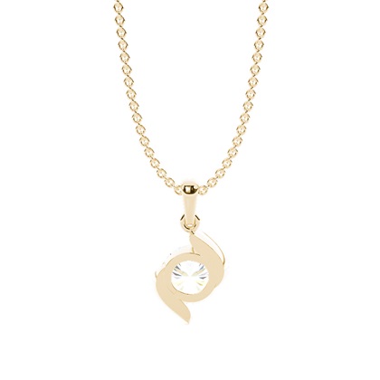 Solitaire-Anhänger mit verdrehter Kurve