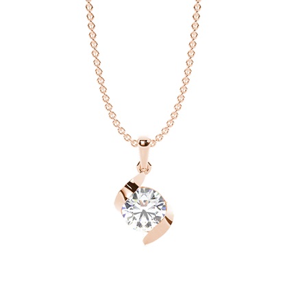 Rose Gold Solitaire Diamond Pendants