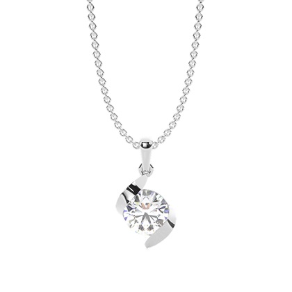 Twisted curve look Solitaire Pendant