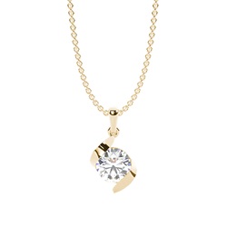 Twisted curve look Solitaire Pendant