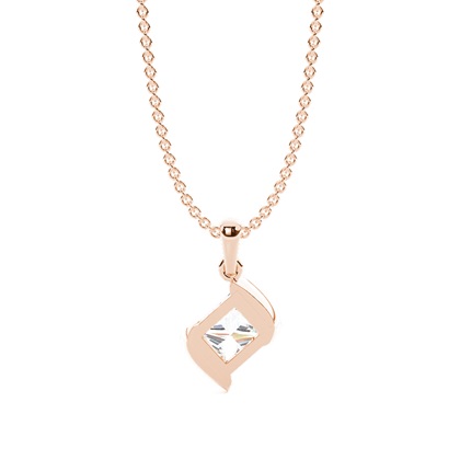 Solitaire-Anhänger mit verdrehter Kurve