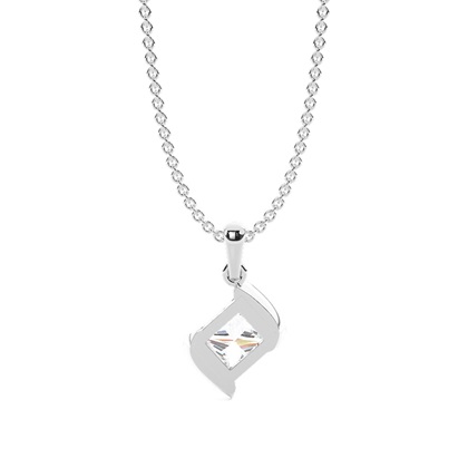 Solitaire-Anhänger mit verdrehter Kurve