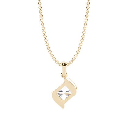 Solitaire-Anhänger mit verdrehter Kurve