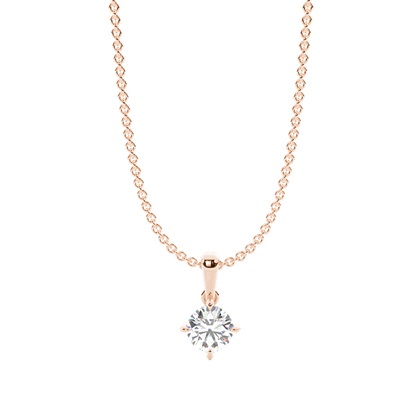 Round Diamond Pendants Necklaces