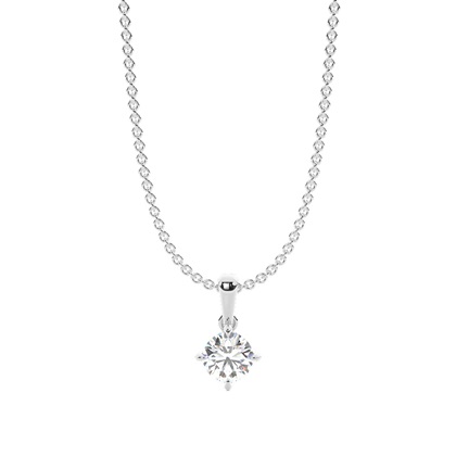 Round Diamond Pendants Necklaces