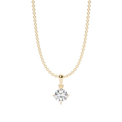 Round Diamond Pendants Necklaces