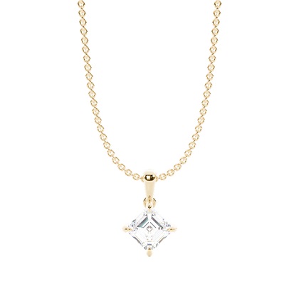 Asscher Yellow Gold Diamond Necklaces and Diamond Pendants
