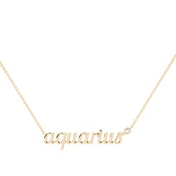Aquarius Zodiac Diamond Pendant