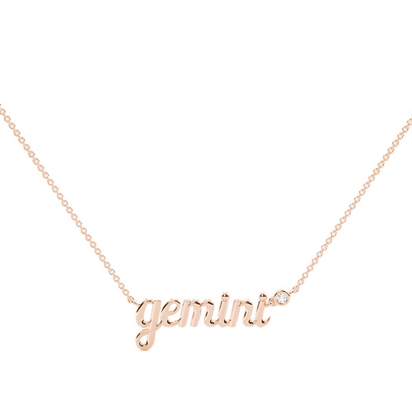 Gemini Zodiac Diamond Pendant