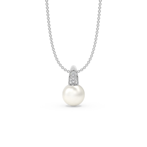 Freshwater Pearl Diamond Accented Pendant