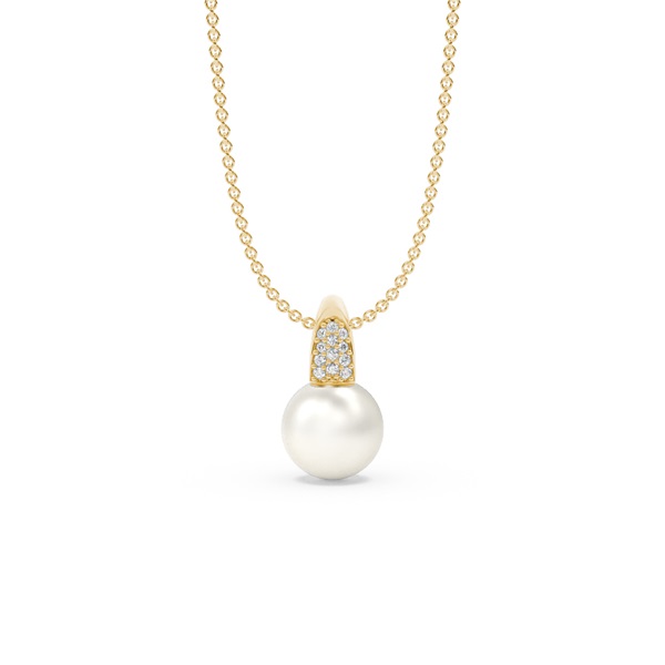 Freshwater Pearl Diamond Accented Pendant