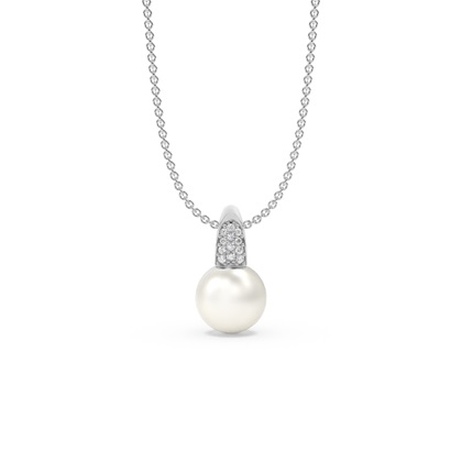Freshwater Pearl Diamond Accented Pendant