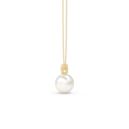 Süßwasserperlen Diamantanhänger In Zargenfassung