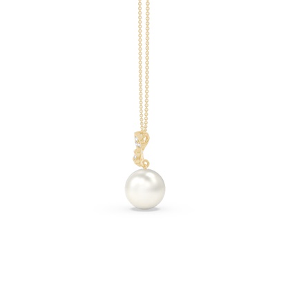 Floraler Süßwasserperlen Diamantanhänger