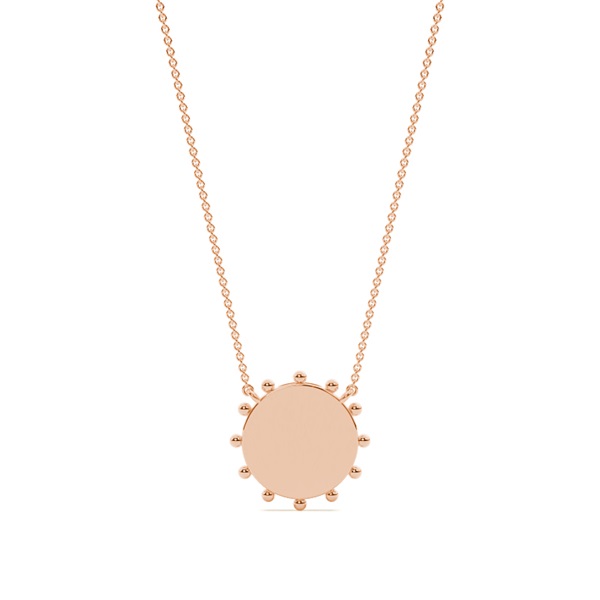 Circular Beaded Disc Chain Necklace