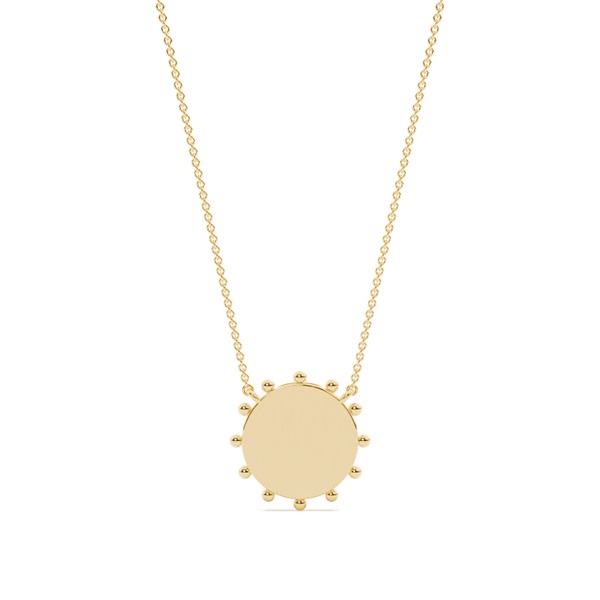 Circular Beaded Disc Chain Necklace