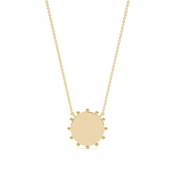 Circular Beaded Disc Chain Necklace