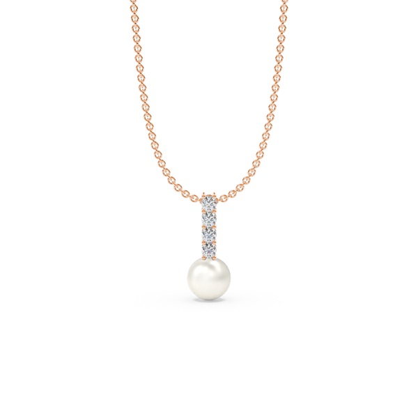 Freshwater Pearl Diamond Accented Drop Pendant