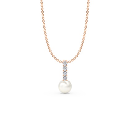 Freshwater Pearl Diamond Accented Drop Pendant