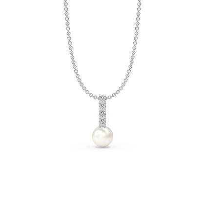 Freshwater Pearl Diamond Accented Drop Pendant