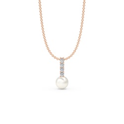 Freshwater Pearl Diamond Accented Drop Pendant