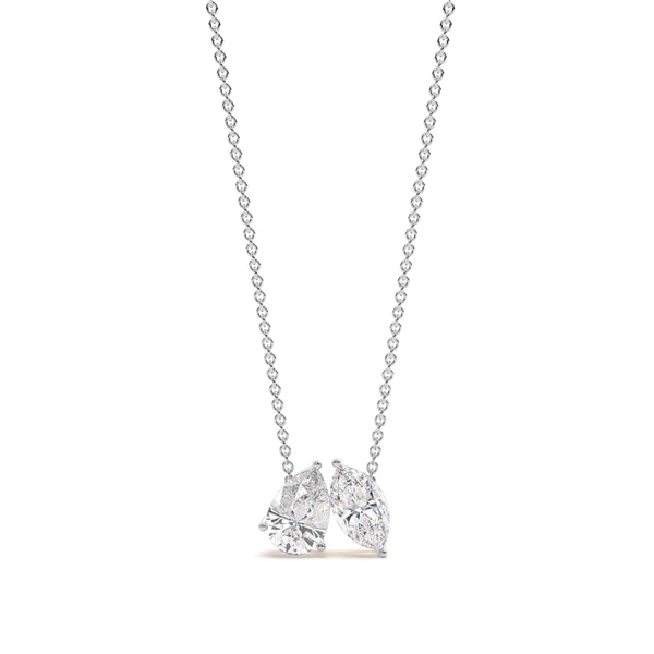 Toi Et Moi Pear and Marquise Shaped Pendant