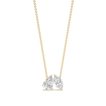 Marquise Yellow Gold Diamond Necklaces and Diamond Pendants