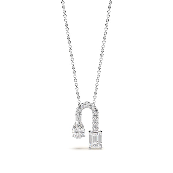 Toi Et Moi Arched Diamond Pendant