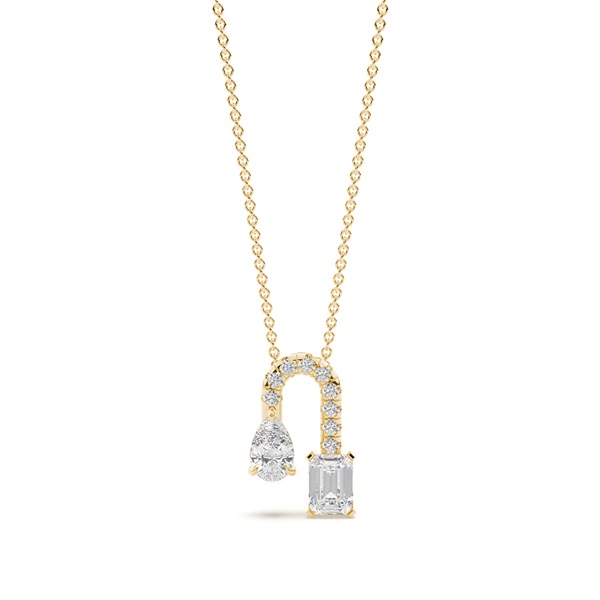 Toi Et Moi Arched Diamond Pendant