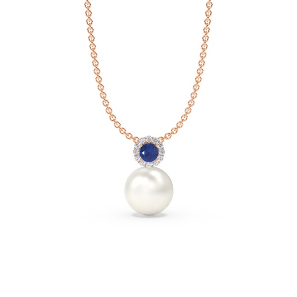 Freshwater Pearl Diamond Accented Halo Pendant