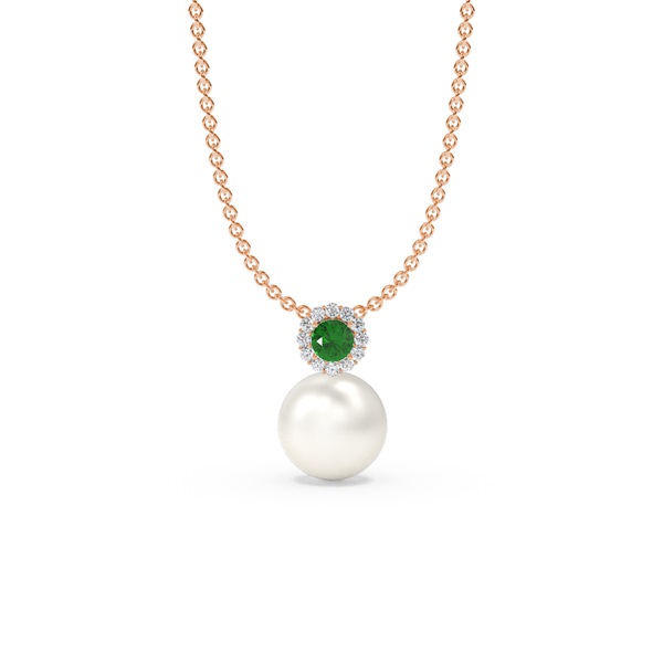 Freshwater Pearl Diamond Accented Halo Pendant