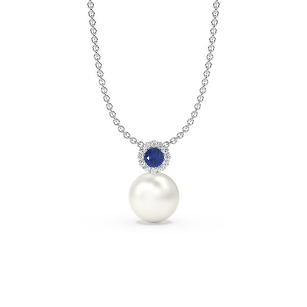 Freshwater Pearl Diamond Accented Halo Pendant