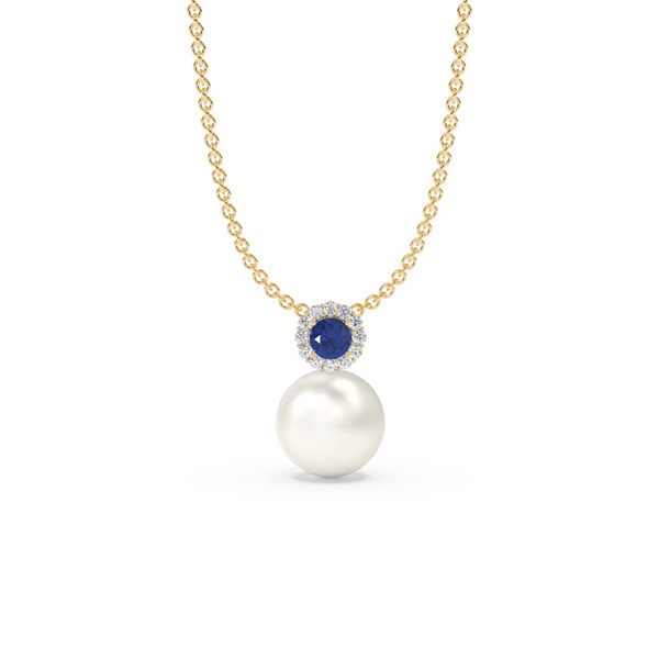 Freshwater Pearl Diamond Accented Halo Pendant