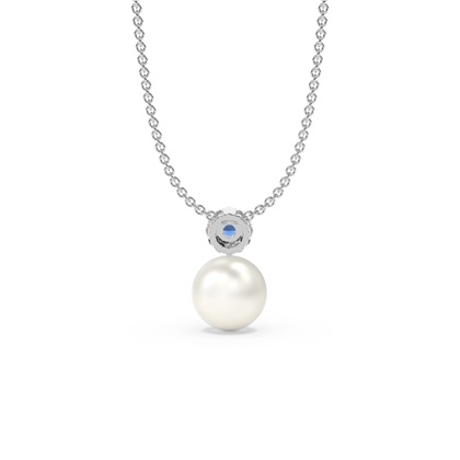 Süßwasserperlen Halo Diamantanhänger