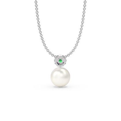 Süßwasserperlen Halo Diamantanhänger