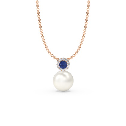 Freshwater Pearl Diamond Accented Halo Pendant