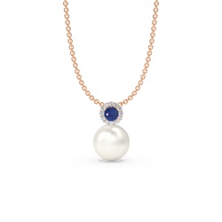 Freshwater Pearl Diamond Accented Halo Pendant