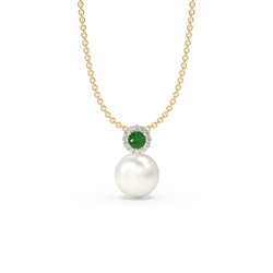 Freshwater Pearl Diamond Accented Halo Pendant